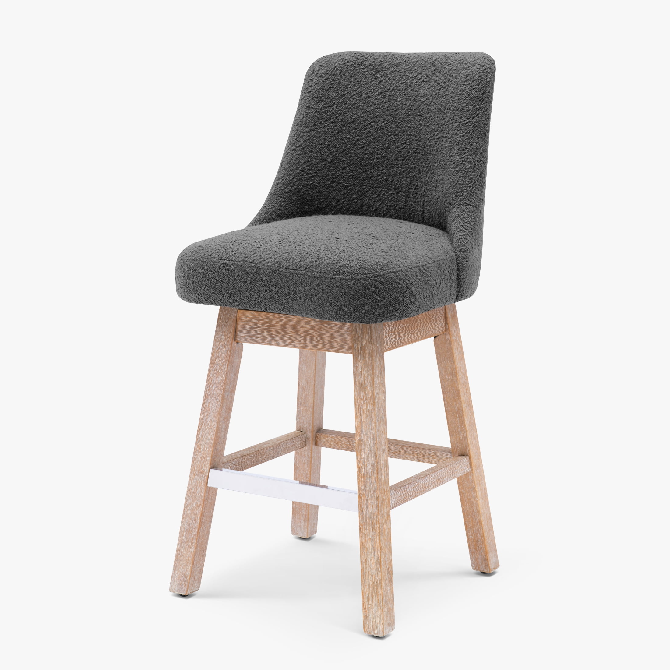 WestinTrends Genevieve 26" Upholstered Swivel Counter Height Bar Stool , Antique Oak/Gray