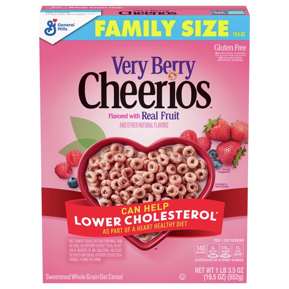 Very Berry Cheerios Cereal, Gluten Free, 19.5 oz