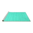thumbnail image 2 of Ahgly Company Machine Washable Indoor Square Solid Turquoise Blue Modern Area Rugs, 6' Square, 2 of 4