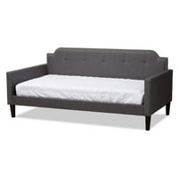 Baxton Studio Packer Grey Fabric Upholstered Twin Size Sofa Daybed