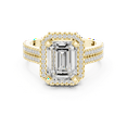 thumbnail image 2 of Zuwelria Luxurious Promise Rings | 2.57 Carat Emerald Cut Moissanite Diamond Ring for Engagement | D/VVS1 Halo Ring for Women | 18K Yellow Gold over Silver Size 5, 2 of 8