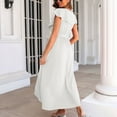 thumbnail image 7 of Sentmoon Sun Dresses for Women 2025 Oversized Short Sleeve Wedding Guest Dresses with Print Slit Loose V Neck Summer Dresses for Women 2025 Casual Everyday Dress White S, 7 of 7