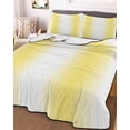 thumbnail image 3 of Quilts Full Size, Lemon Yellow White Soft Comforter Bedding Set for Bed, Gradient Vertical Stripes Geometric Lightweight Quilted Bedspread with Pillow Cover(2 Pieces) for All Season, 78x90 Inch, 3 of 6