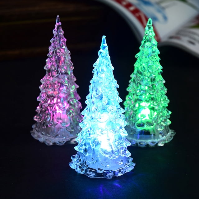 Mesa Led Árbol De Navidad 7 Colores Acrílico Iluminado Árboles De Navidad Fiesta De Navidad Decoración Navideña Regalos Guardurnaity HA039069-00