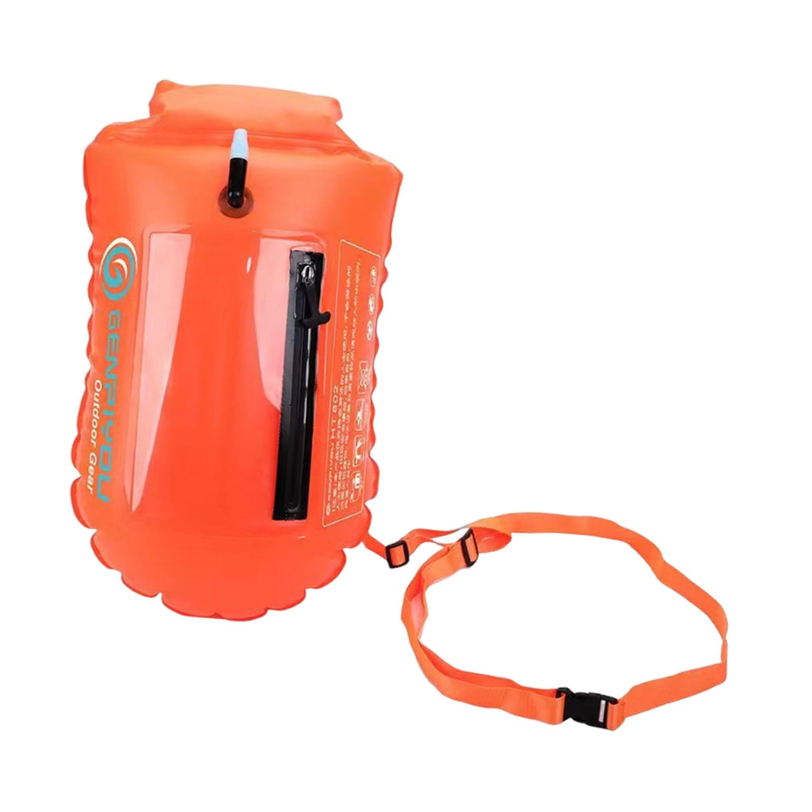 harayaa Swim Bouy Accessory Large Capacity PVC Sturdy Swimming Inflatable Waterproof Bag Orange