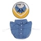 thumbnail image 4 of Elegante pechera de media camisa con cuello falso desmontable de mezclilla/rayas para mujer, 4 of 9