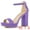 Purple, variant on BLISSFUL STEP Women's Shoes Faux Suede High Chunky Heel Platform Ankle Strap Open Toe Sandals Beige 7.5