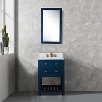 Water Creation Madalyn 24"W Wood Single Bathroom Vanity in Monarch Blue/White