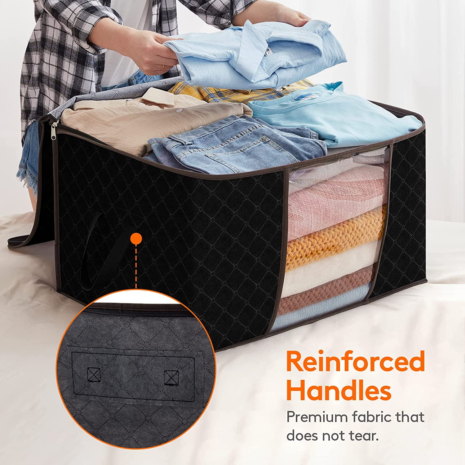 Lifewit Large Capacity Clothes Storage Bag Organizer with Clear