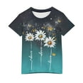 thumbnail image 6 of Spazoro Toddler Girls T-shirts, Crewneck Printed Casual Summer Short Sleeve Tops Tee Mint Green Size 7 T, 6 of 6