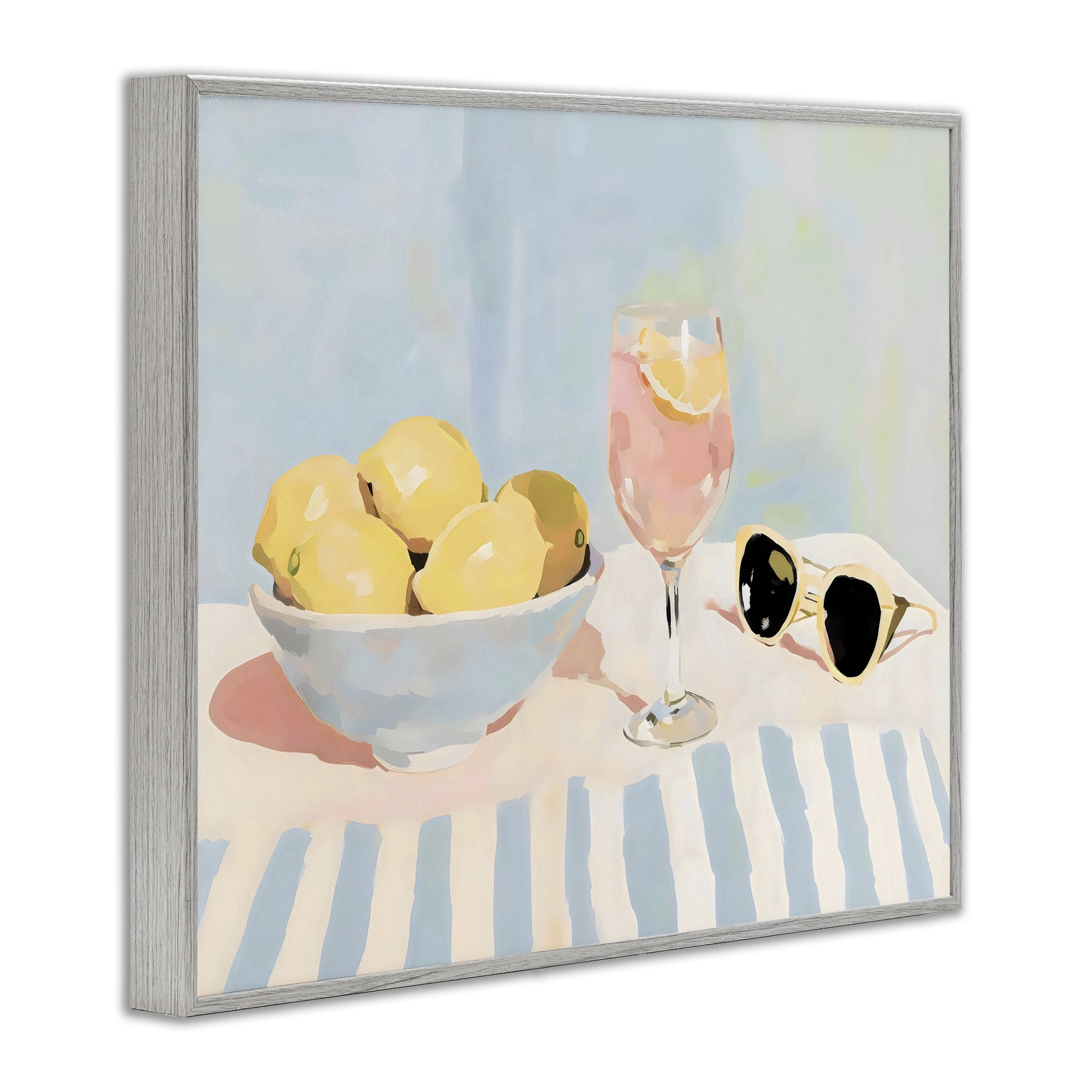 Stupell Industries Aperol & Summer Lemons Gray Framed Giclee Art, design by Sisi and Seb
