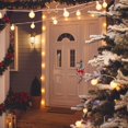 thumbnail image 5 of Campana navideña colgante 4 piezas colgante de campana de Navidad adorno de campana de árbol de Navidad cascabeles anillo de campana pajarita decoración de Papá Noel para puerta pared ventana (plata,, 5 of 5