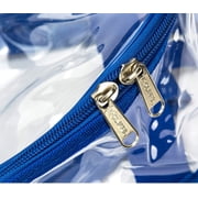 K-Cliffs Unisex Heavy Duty Clear Backpack See Through PVC Work Security Bag Transparent Workbag Royal Blue