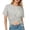 e-697Light Gray3275, variant on Women Blouse Summer Fashion Casual Short Sleeve Round Neck Cropped Tops With For Daily Wear Trendy Female Solid Color Dailywear