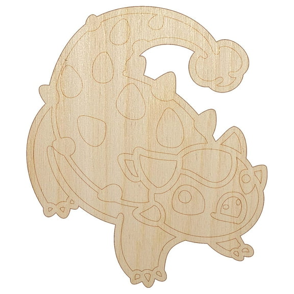 Chibi Ankylosaurus Dinosaur Wood Shape Unfinished Piece Cutout Craft DIY Projects - 4.70 Inch Size - 1/8 Inch Thick
