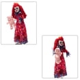 thumbnail image 5 of Outdoor Halloween Animatronics Decoration,Sound Touch Activated 35.4" Scary Standing Demon Clown Girl with Red Eyes,Sounds for Yard,Patio,Haunted House,Animated Shaking Body Zombie Girl with Bear, 5 of 7