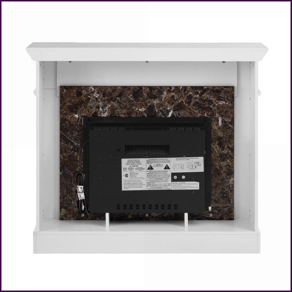 Electric Fireplace Mantel, 45.7”W Freestanding Heater with Remote, Timer, LED Flame | White | MDF