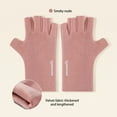 thumbnail image 4 of Neoyler 2 pack Winter Gloves German Velvet Half Finger Touchscreen Soft Warm Outdoor Cold Protection Flattering Hand Shape Relaxedable Breathable for Everyday Outdoor Use Pink 7.9x4.1in, 4 of 6