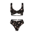 thumbnail image 4 of Daiia Flowers Women's Bikini Set Two Piece Swimsuit High Waisted Bikini Adjustable Straps Bikini Perfect for Beach, Pool, and Summer Vacation-Medium, 4 of 9