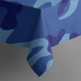 thumbnail image 3 of Blue Camo Wavy Shapes Pattern Rectangle Tablecloth 60"x84",Waterproof Polyester Rectangle Table Cloth, Wipeable Spillproof Polyester Tablecloth for Dining, Camping, Indoor and Outdoor, 3 of 5