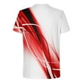 thumbnail image 4 of ZCFZJW Mens Funny Cool T-Shirts Casual 3D Striped Color Contrast Print Novelty Short Sleeve Round Neck Pullover Tops Loose Fit Soft Cotton Basic Workout Tees Shirt Red L, 4 of 5