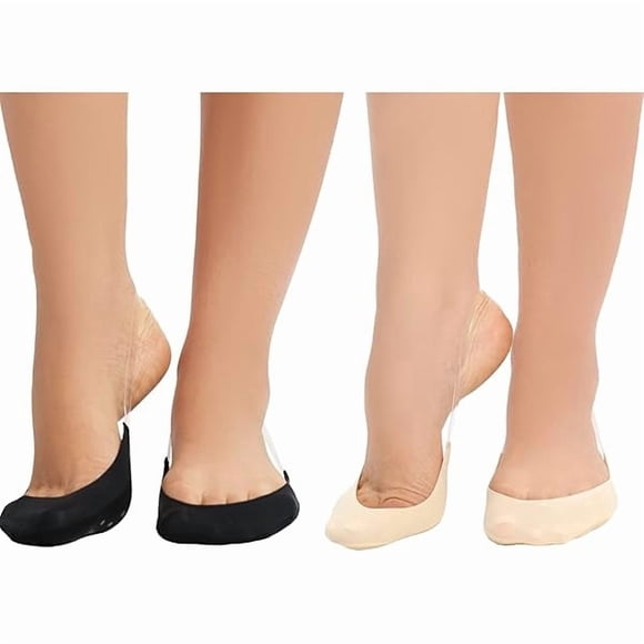 ccwmincc 6 Pairs Toe Topper Liner Socks for Women Ultra Low Cut No Show Half Socks with Sling Back for Heels Dress Shoes