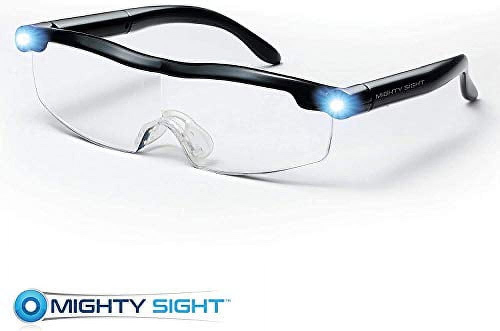 Mighty Sight LED Magnifying Eyeglasses Big Vision Wearable Magnifier Fits Over Prescription Eyewear As Seen On TV Walmart