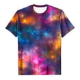 thumbnail image 4 of kttectoa Loose Fit Comfy T-Shirt Casual Blouses Going Out Tops for Women Nebula Print Tunic Tops Crewneck Short Sleeve Tops for Womens Soft and Comfortable Go Shopping, 4 of 4