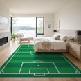 thumbnail image 3 of ODIKA 9'x12' Washable Area Rug Non-Slip, Chair-Friendly Field Pitch Grid Border Interactive Velvet Practice Football Soccer Refined for Dining Room, Basement, Large Office, 3 of 7
