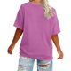 thumbnail image 4 of Tejiojio Women's Plus Size Round Neck Short Sleeve Solid Color T-Shirt for Spring Summer XL-5XL, 4 of 5