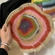 thumbnail image 3 of Sombrero de paja arcoíris con circunferencia de la cabeza de 56-58 cm, para mujer, protector solar de verano, para playa, sombrero de pescador, sombrero con rayas que cubre la cara, 3 of 5