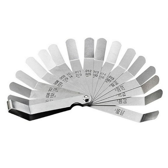 16 Blades Feeler Gauge Set 0.127-0.508mm Stainless Steel Metric Filler Tool