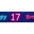 thumbnail image 4 of Neon Style Happy 17 Birthday Banner Backdrop Background Party Supplies Birthday Decoration Photography Props Birthday Party Decorations, 4 of 7