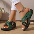 thumbnail image 4 of Mepaouo Womens Wedge Sandals Leather Dressy Casual Slip on Summer Shoes Comfortable Walking Sandal, 4 of 7