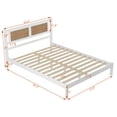 thumbnail image 7 of MODERNLUXE Queen Size Wood Platform Bed,Modern Bed Frame with Natural Rattan Headboard and 12 Wood Slats Support,No Box Spring Needed/Noise-Free,White, 7 of 7