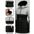 thumbnail image 4 of Premium Midweight Womens Puffer Jacket Insulated Winter Black & L.gray Jackets-S, 4 of 8