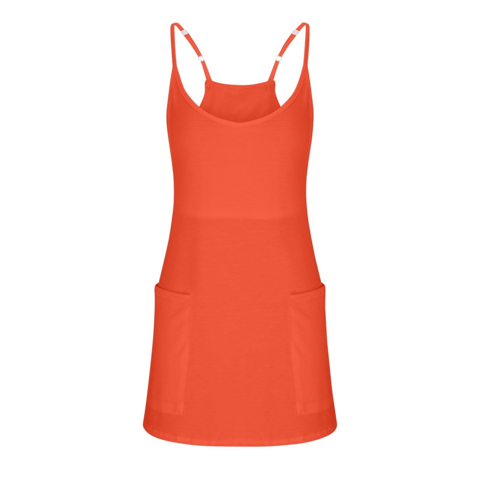 Vedolay Women Summer Mini Romper Dress Casual Workout Tennis Dress with Shorts Sleeveless Althletic Dresses（Orange-01,M）