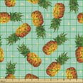 thumbnail image 2 of Ambesonne Retro Fabric by the Yard Upholstery, Vintage Beach Summer, 1 Yard, Olive Green Seafoam, 2 of 5