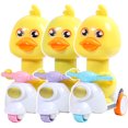 thumbnail image 1 of Jaune Canard Moto Forme Tête Rotation Presse Tirer vers l'Arrière Jouet pour Enfants, 1 of 7