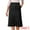 Black, variant on DARING DIVA Women's Faux Suede Elastic High Waist A Line Midi Skirt with Pockets L Black