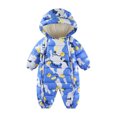 thumbnail image 2 of Godderr Newborn Girls Boys Snowsuit Winter Down Jacket Hooded Romper Jumpsuit Outwear Autumn Long-Sleeved Jacket for 0-24M, 2 of 5