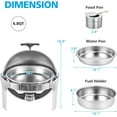 thumbnail image 4 of DSstyles Roll Top Chafing Dish Buffet Set, 6.8 Quart Full Size Pan Chafer, Round Stainless Steel Set, for Wedding, Parties, Banquet, Catering Event, 4 of 7