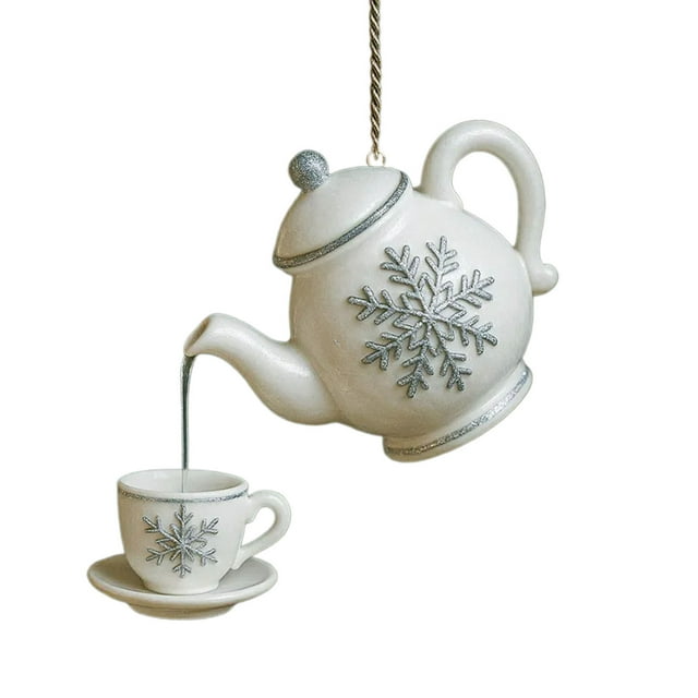 2D Acrylic Wall Art Hanging Pendant for Home Featuring Floating Teapot and Cup Design