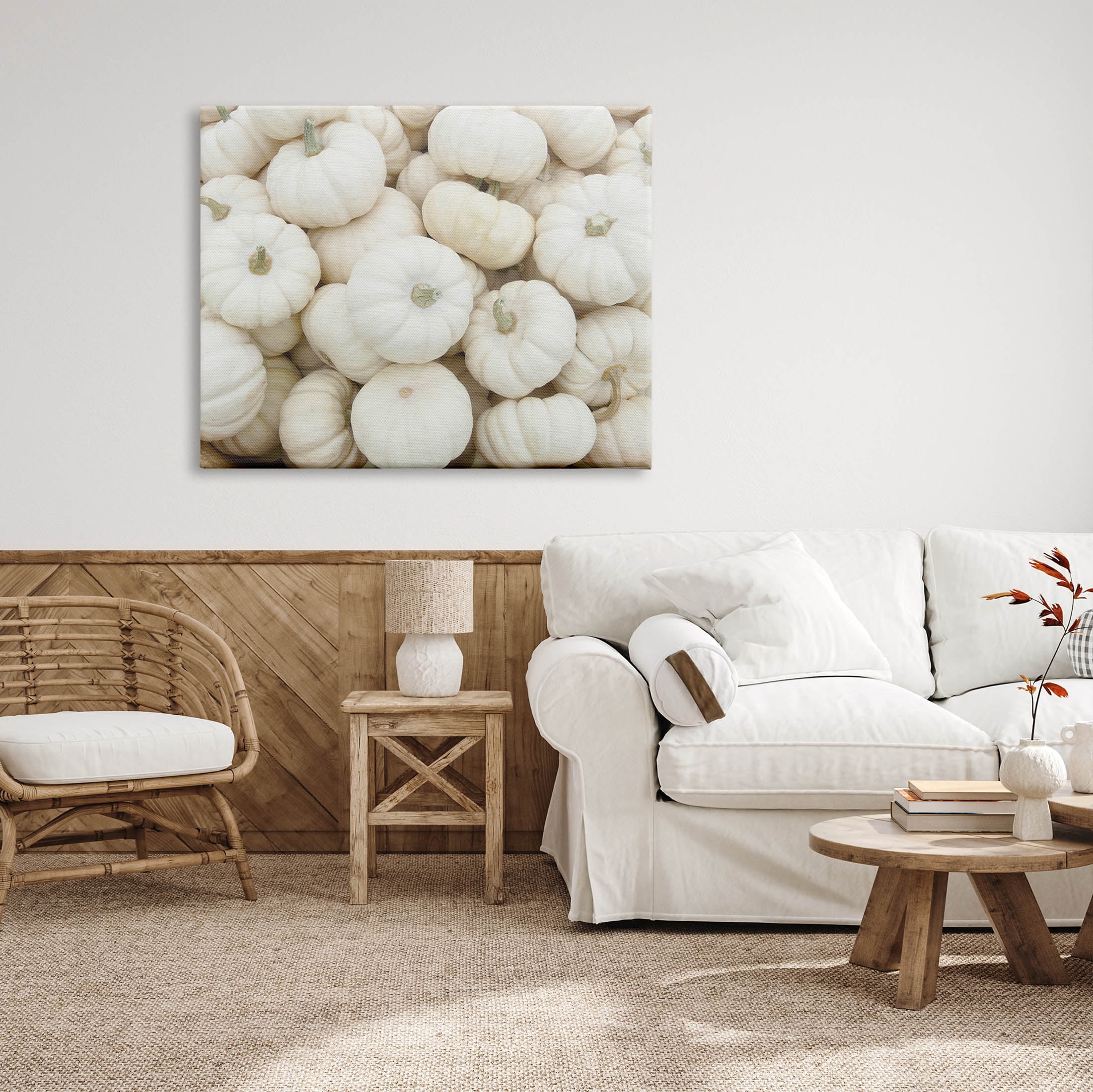 Stupell Industries Autumnal White Pumpkins Photograph Gallery Wrapped Canvas Print Wall Art, Design by Lil' Rue