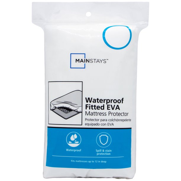 Mainstays Waterproof EVA Fitted Mattress Protector, Queen