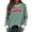 Green, variant on Sweatshirt for Women Oversized Jolly Letter Striped Print Crew Neck Long Sleeve Pullover Tee Christmas Holiday Casual Loose Fit Top Red M