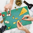 thumbnail image 4 of Teal Cutting Board, Square Pixel Like Mosaic Pattern Simplistic Modern Contemporary Design Illustration Print, Decorative Tempered Glass Cutting and Serving Board, Large Size, Green, by Ambesonne, 4 of 5
