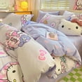 thumbnail image 6 of Hello Kitty Cotton Quilt Cover Sheet Pillow Case Kawaii Anime Children Soft 3/4 Pcs Set Home Fitted Sheets Bedding Article Gifts, 6 of 10
