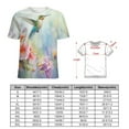 thumbnail image 2 of Flower Hummingbird Women's T-Shirt Short Sleeve T Shirts Tops Tee Ladies Loose T, 2 of 6