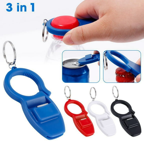 Ludlz Keychain Bottle Opener 3-in-1 Portable Durable Multifunctional Pain-Free Opening for Beer Water Soda